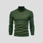 Men's Ribbed Cuff Turtleneck Sweater-Azzella London
