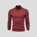 Men's Ribbed Cuff Turtleneck Sweater-Azzella London