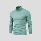 Men's Ribbed Cuff Turtleneck Sweater-Azzella London