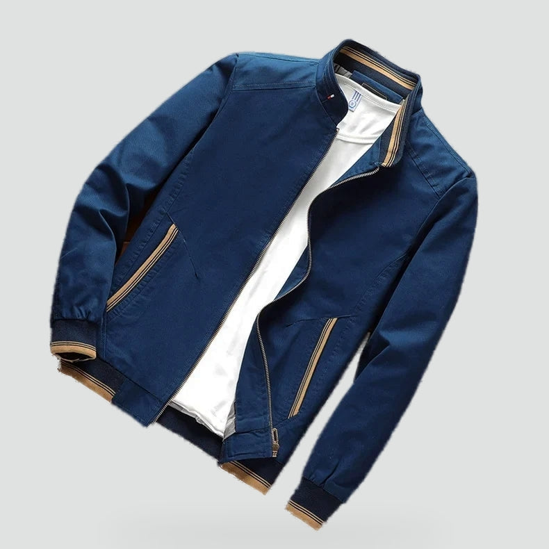 Men's Ribbed Cuffs Bomber Jacket-Azzella London