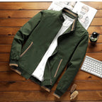 Men's Ribbed Cuffs Bomber Jacket-Azzella London