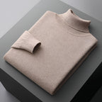 Men's Ribbed Cuffs Turtleneck Sweater-Azzella London