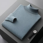 Men's Ribbed Cuffs Turtleneck Sweater-Azzella London