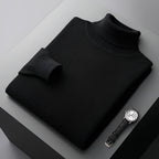 Men's Ribbed Cuffs Turtleneck Sweater-Azzella London