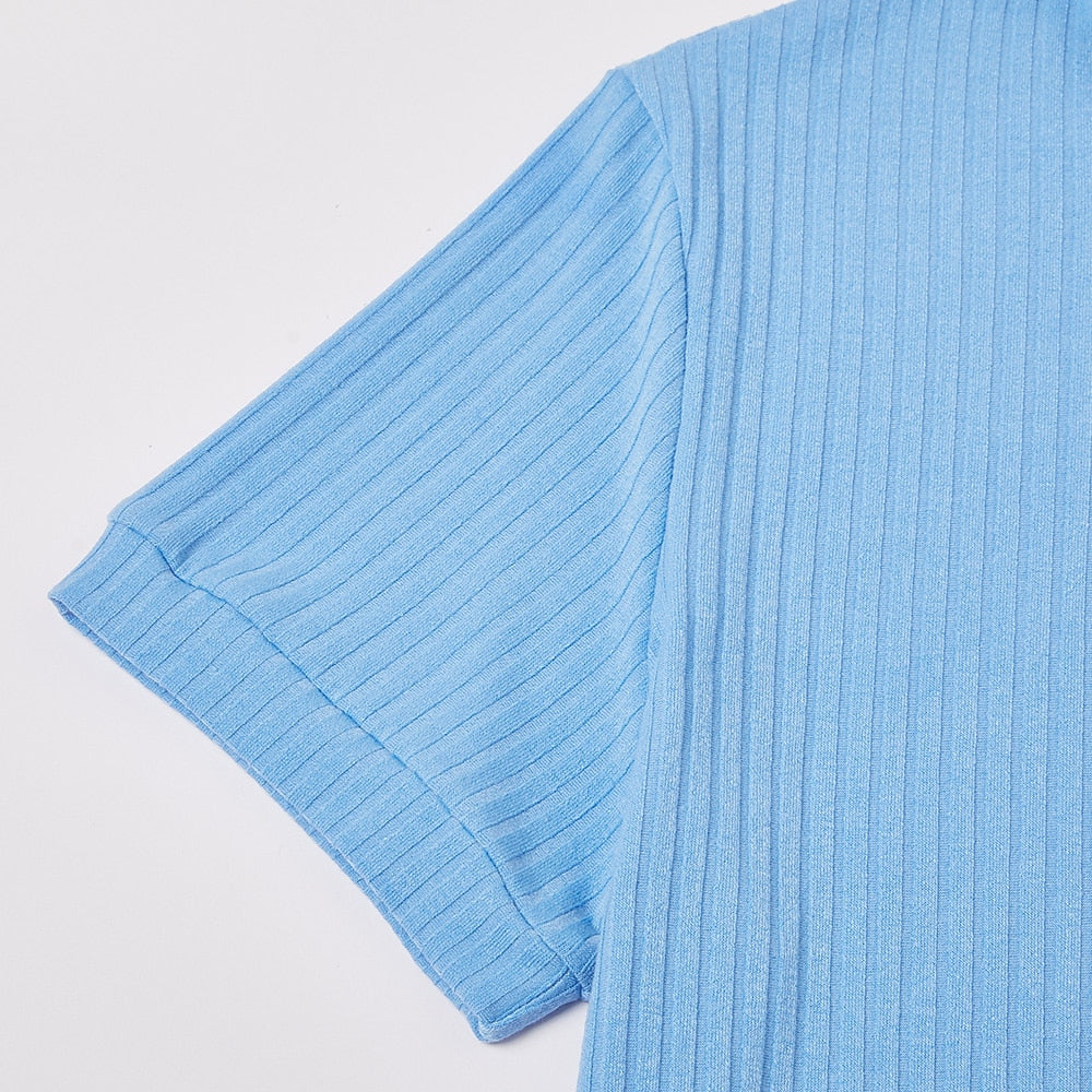 Men's Ribbed Knit Polo-Polo Shirt-Azzella London