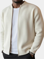 Men's Ribbed Zip Cardigan Jacket-Cardigan-Azzella London