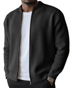 Men's Ribbed Zip Cardigan Jacket-Cardigan-Azzella London