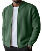 Men's Ribbed Zip Cardigan Jacket-Cardigan-Azzella London