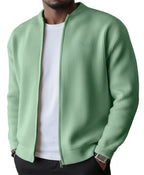 Men's Ribbed Zip Cardigan Jacket-Cardigan-Azzella London