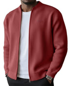 Men's Ribbed Zip Cardigan Jacket-Cardigan-Azzella London