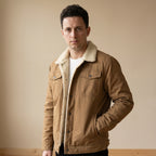 Men's Shearling-Lined Winter Jacket-Azzella London