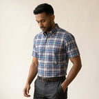 Men's Short-Sleeve Cotton Shirt-Azzella London