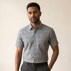 Men's Short-Sleeve Cotton Shirt-Azzella London