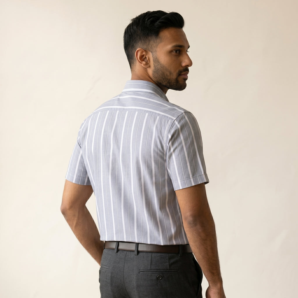 Men's Short-Sleeve Cotton Shirt-Azzella London