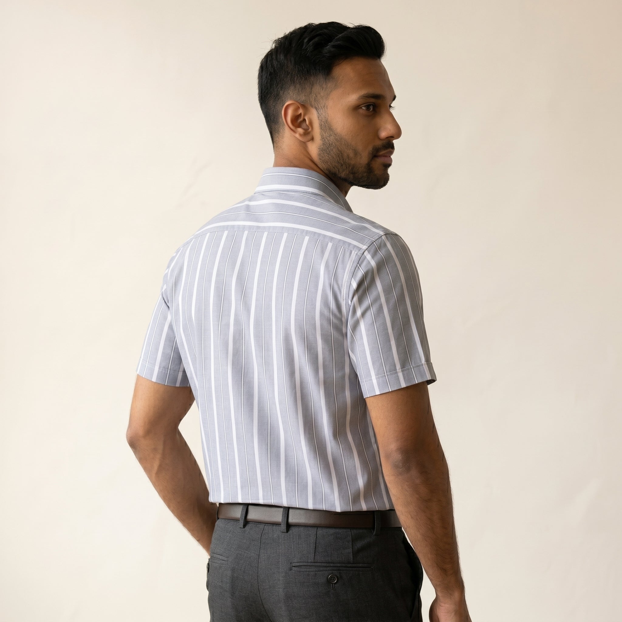 Men's Short-Sleeve Cotton Shirt-Azzella London
