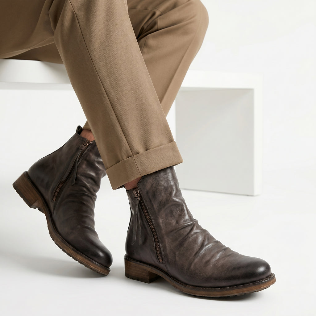 Men's Side-Zip Ankle Boots-Azzella London