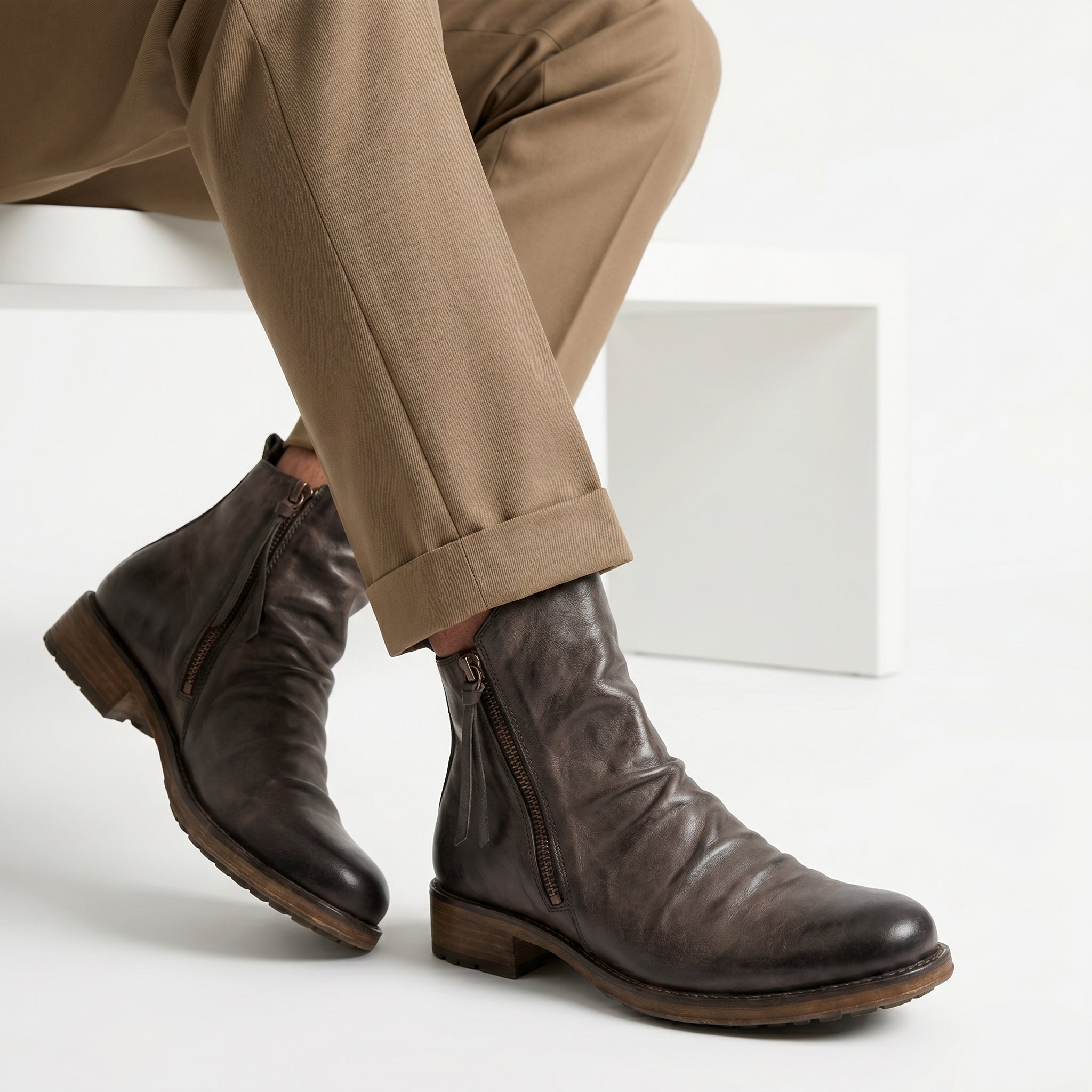 Men's Side-Zip Ankle Boots-Azzella London
