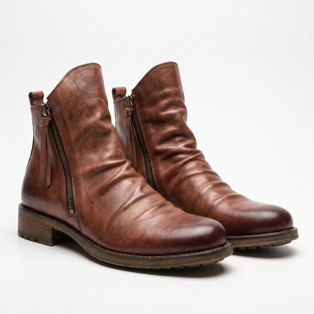 Men's Side-Zip Ankle Boots-Azzella London