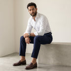 Men's Slim-Fit Classic Trousers-Azzella London