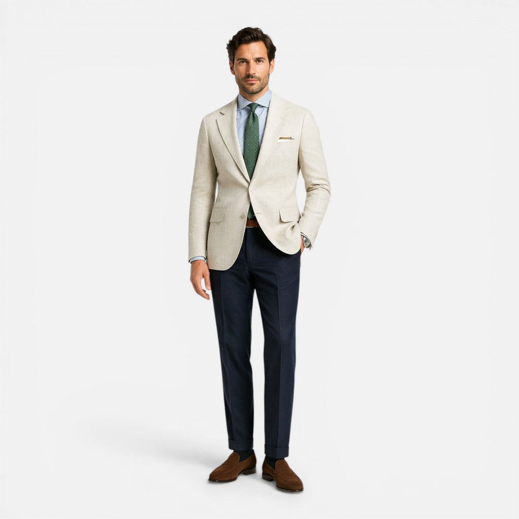 Men’s Slim Fit Linen Smart Casual Summer Blazer-Azzella London