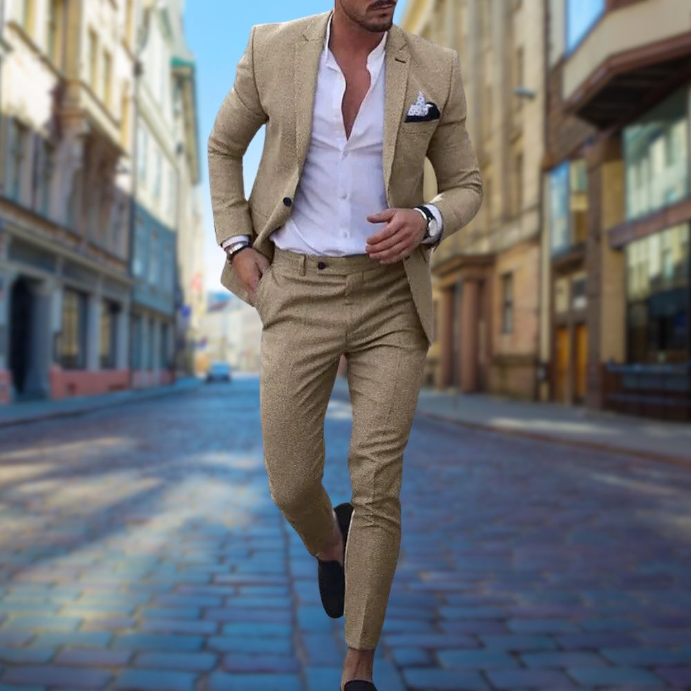 Men’s Slim Fit Suit – Stylish Comfortable Tailored Formalwear for Everyday Occasions-Azzella London