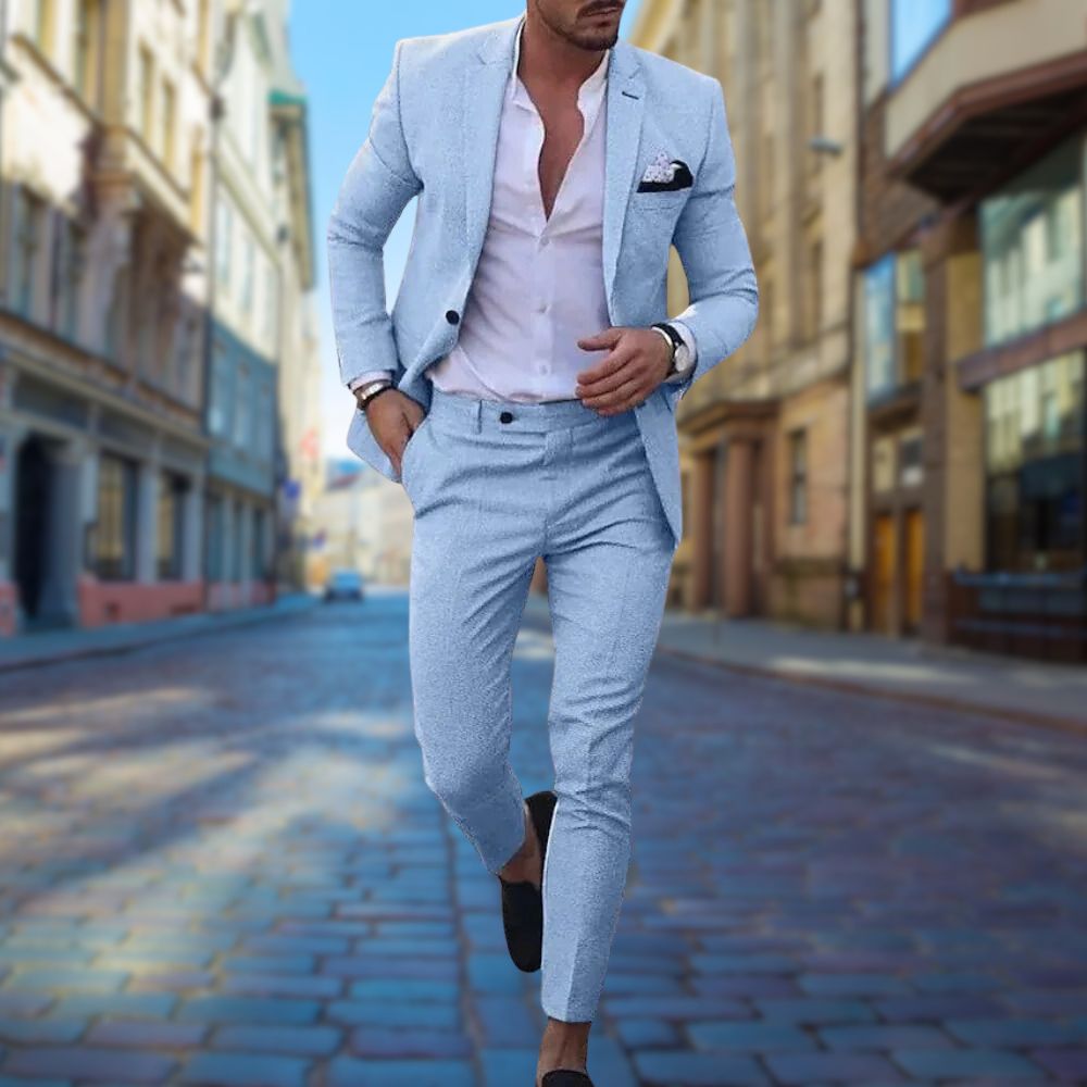 Men’s Slim Fit Suit – Stylish Comfortable Tailored Formalwear for Everyday Occasions-Azzella London