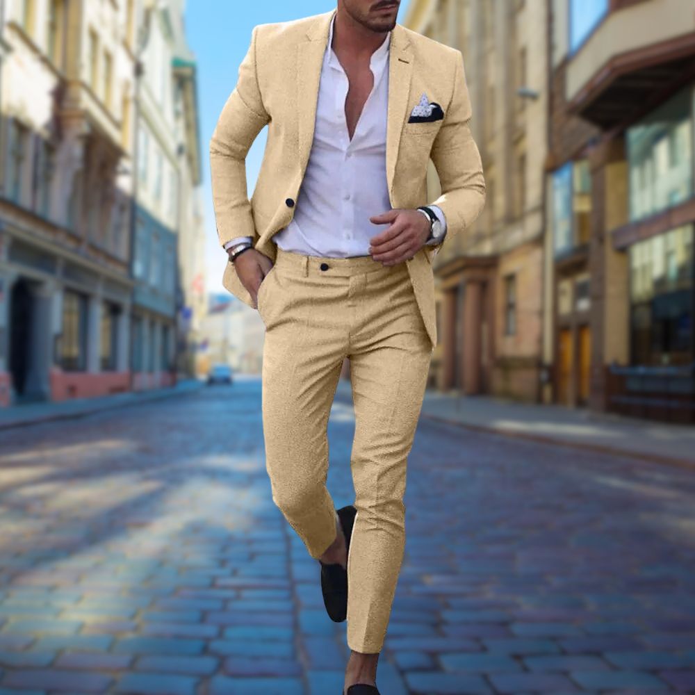 Men’s Slim Fit Suit – Stylish Comfortable Tailored Formalwear for Everyday Occasions-Azzella London