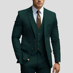 Men's Slim Fit Three Piece Suit-Azzella London