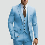 Men's Slim Fit Three Piece Suit-Azzella London