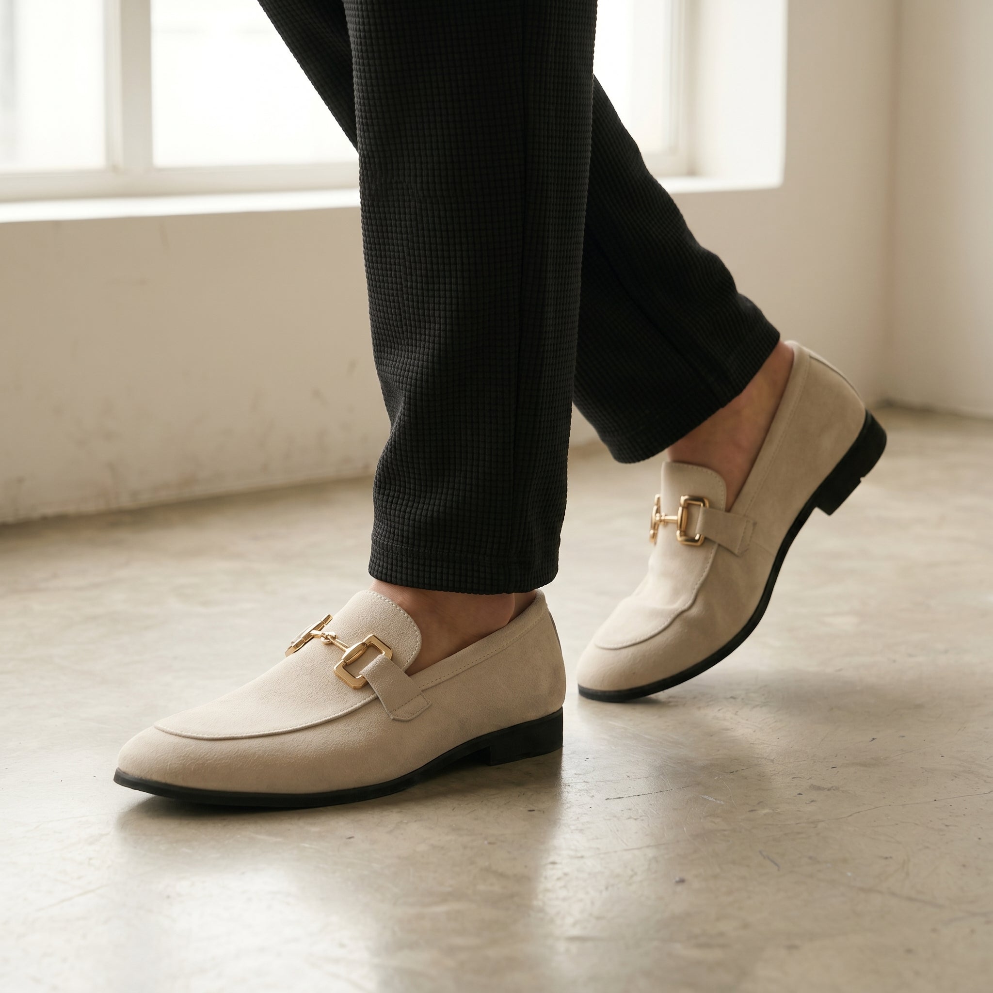 Men's Slip-On Loafers with Metal Detail-Azzella London
