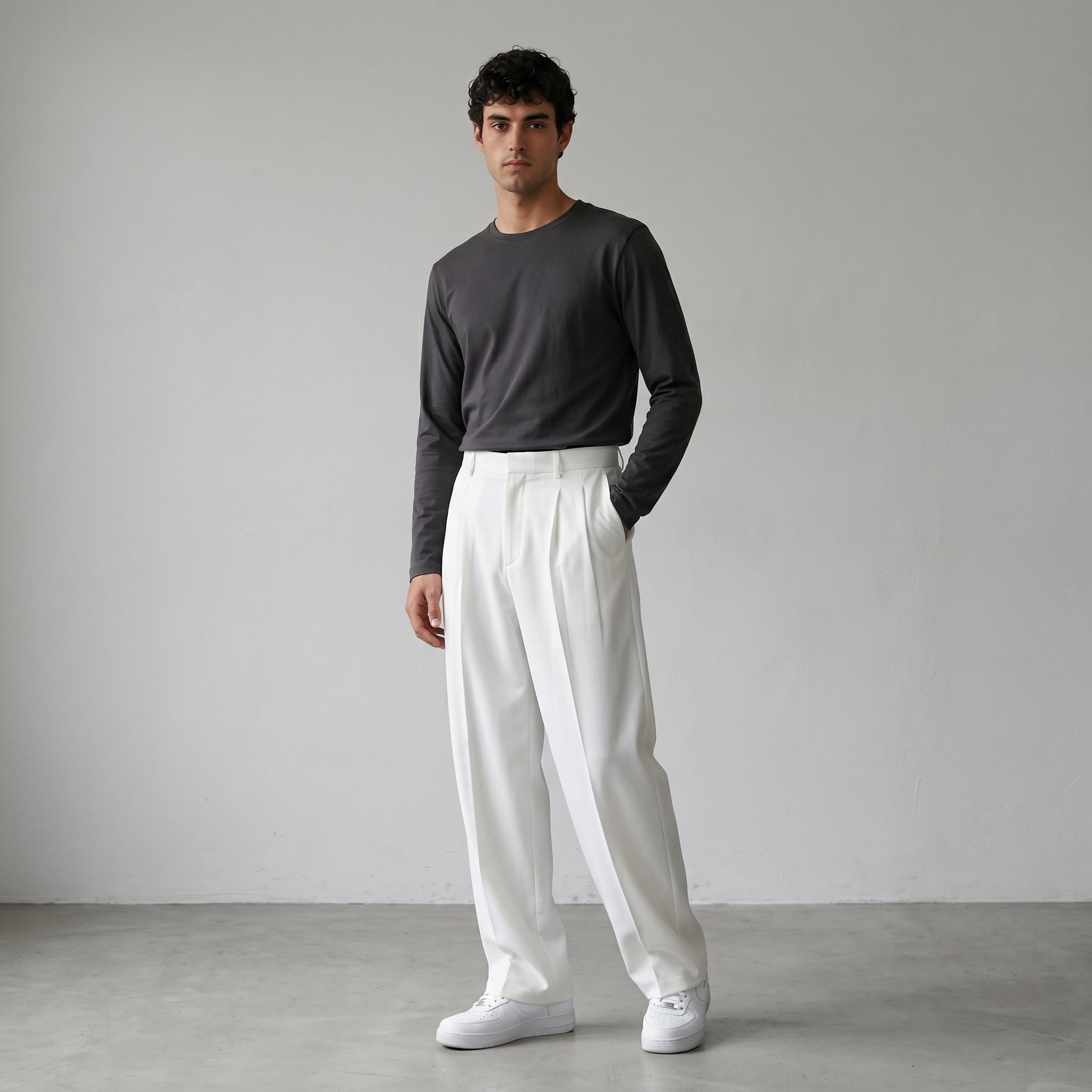 Men's Smart Casual Straight-Leg Trousers-Azzella London