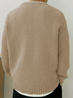 Men's Solid Knit Crewneck Sweater-Sweater-Azzella London