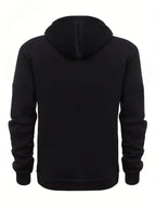 Men's Solid Zip Hoodie-Hoodie-Azzella London