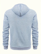 Men's Solid Zip Hoodie-Hoodie-Azzella London