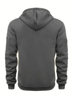 Men's Solid Zip Hoodie-Hoodie-Azzella London
