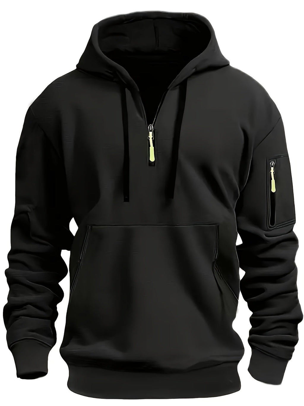 Men's Solid Zip Hoodie-Hoodie-Azzella London