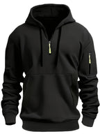 Men's Solid Zip Hoodie-Hoodie-Azzella London