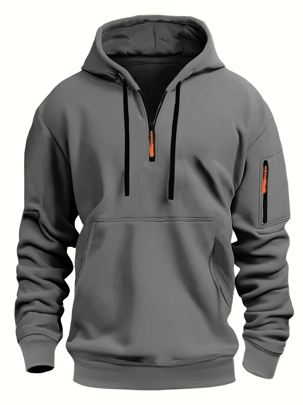 Men's Solid Zip Hoodie-Hoodie-Azzella London