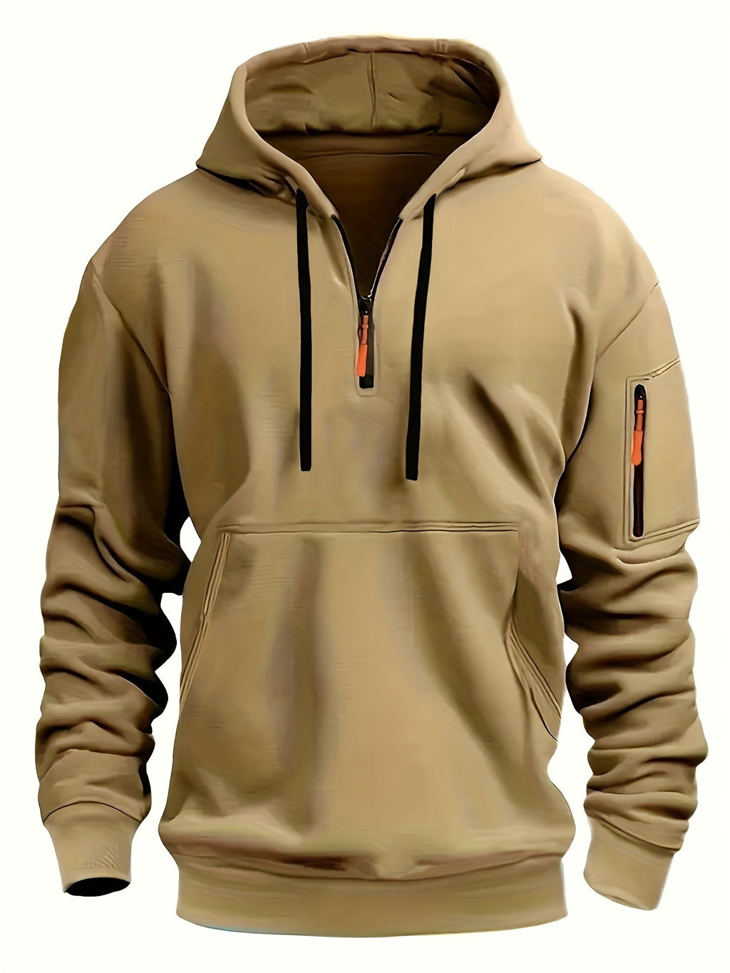 Men's Solid Zip Hoodie-Hoodie-Azzella London
