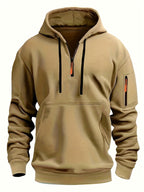 Men's Solid Zip Hoodie-Hoodie-Azzella London