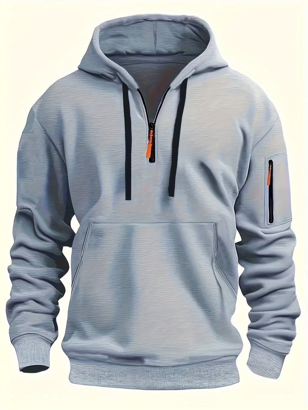 Men's Solid Zip Hoodie-Hoodie-Azzella London
