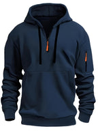 Men's Solid Zip Hoodie-Hoodie-Azzella London
