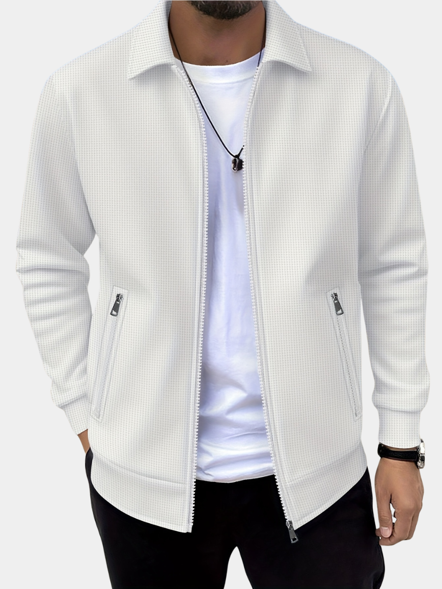 Men's Sports Lapel Zip Jacket-Jacket-Azzella London