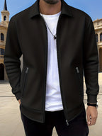 Men's Sports Lapel Zip Jacket-Jacket-Azzella London