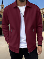 Men's Sports Lapel Zip Jacket-Jacket-Azzella London