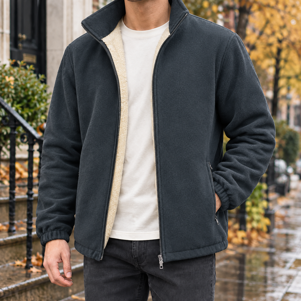 Men's Stand Collar Jacket Cashmere-Azzella London