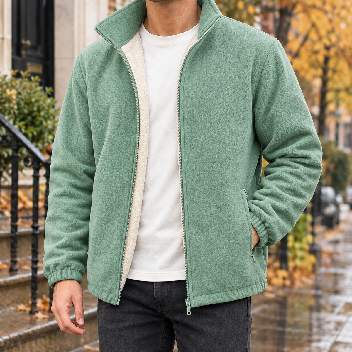 Men's Stand Collar Jacket Cashmere-Azzella London