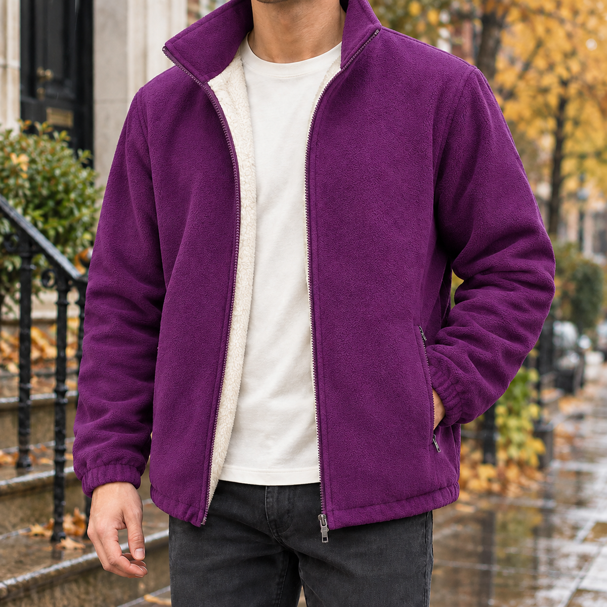 Men's Stand Collar Jacket Cashmere-Azzella London