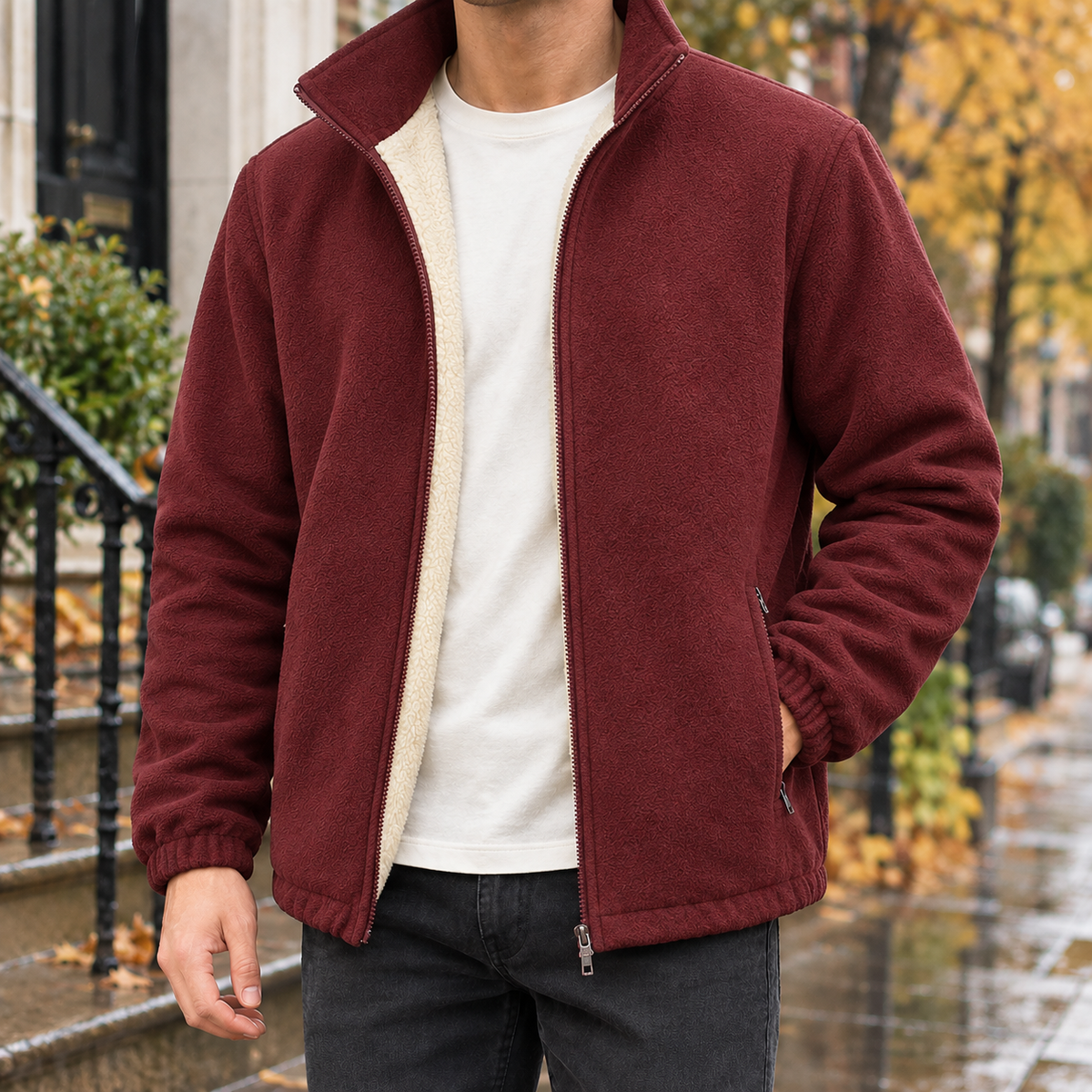 Men's Stand Collar Jacket Cashmere-Azzella London
