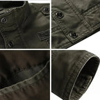 Men's Stand Collar Jacket Cotton Black 2-Azzella London